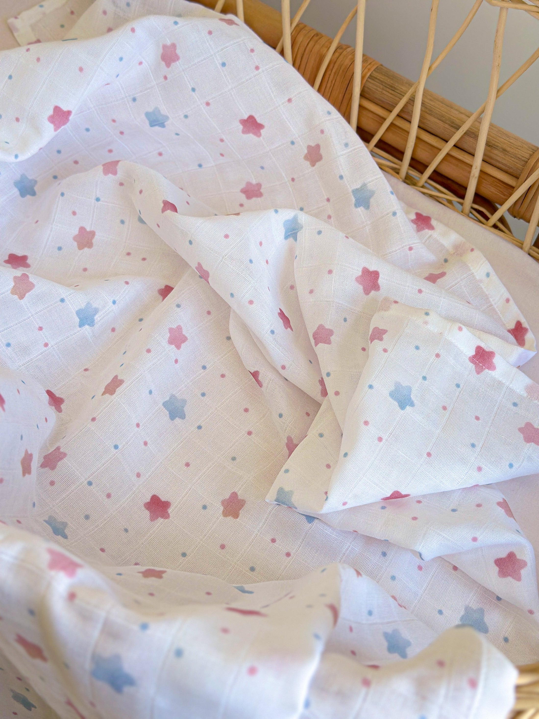 Набір пелюшкок з органічного муслину "Ніжні зірочки" 95/120, SALE-30%