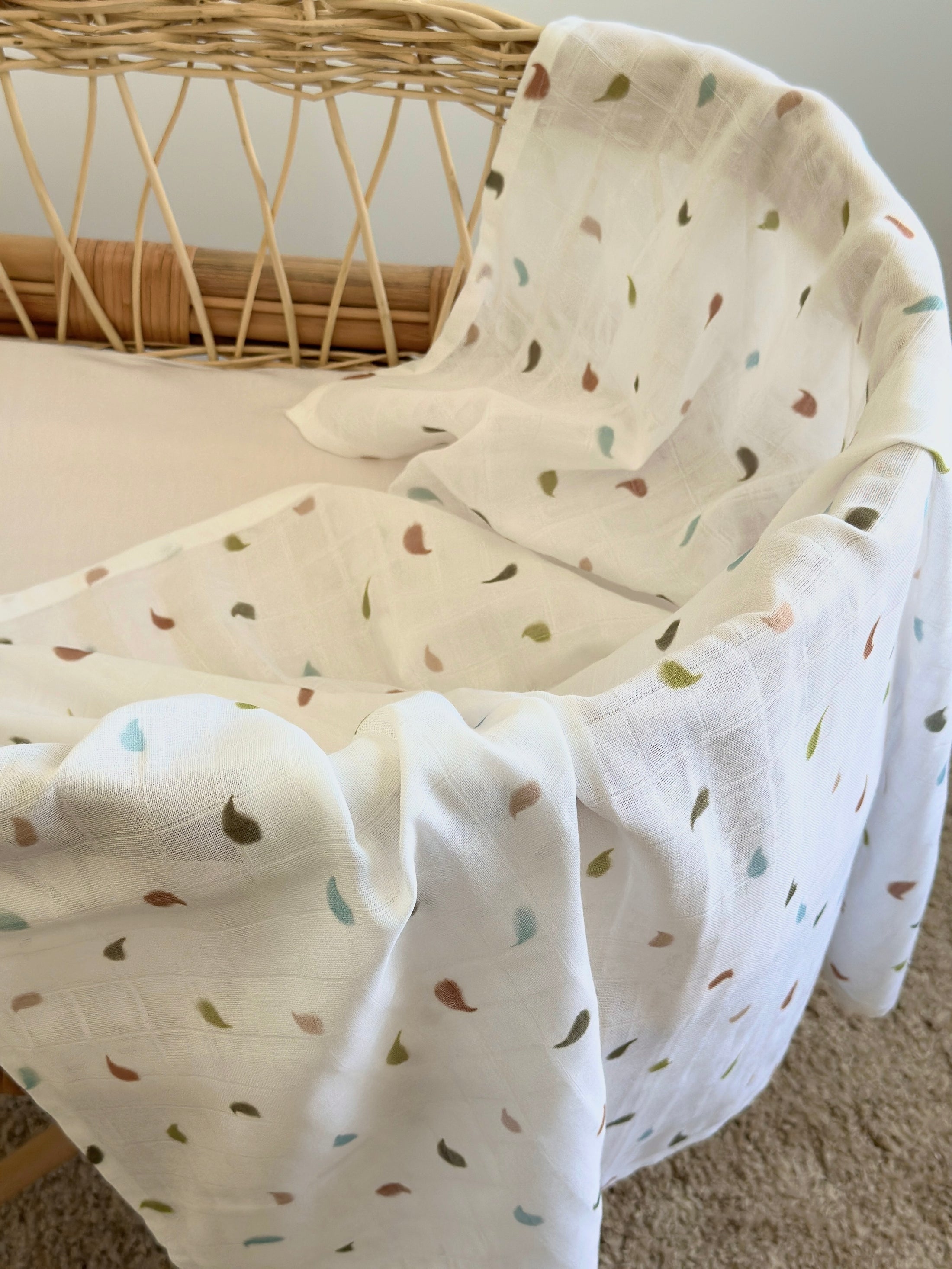 Муслінова пелюшка “Весняні пушинки ” — органічна тканина, 50% бавовна + 50% бамбук