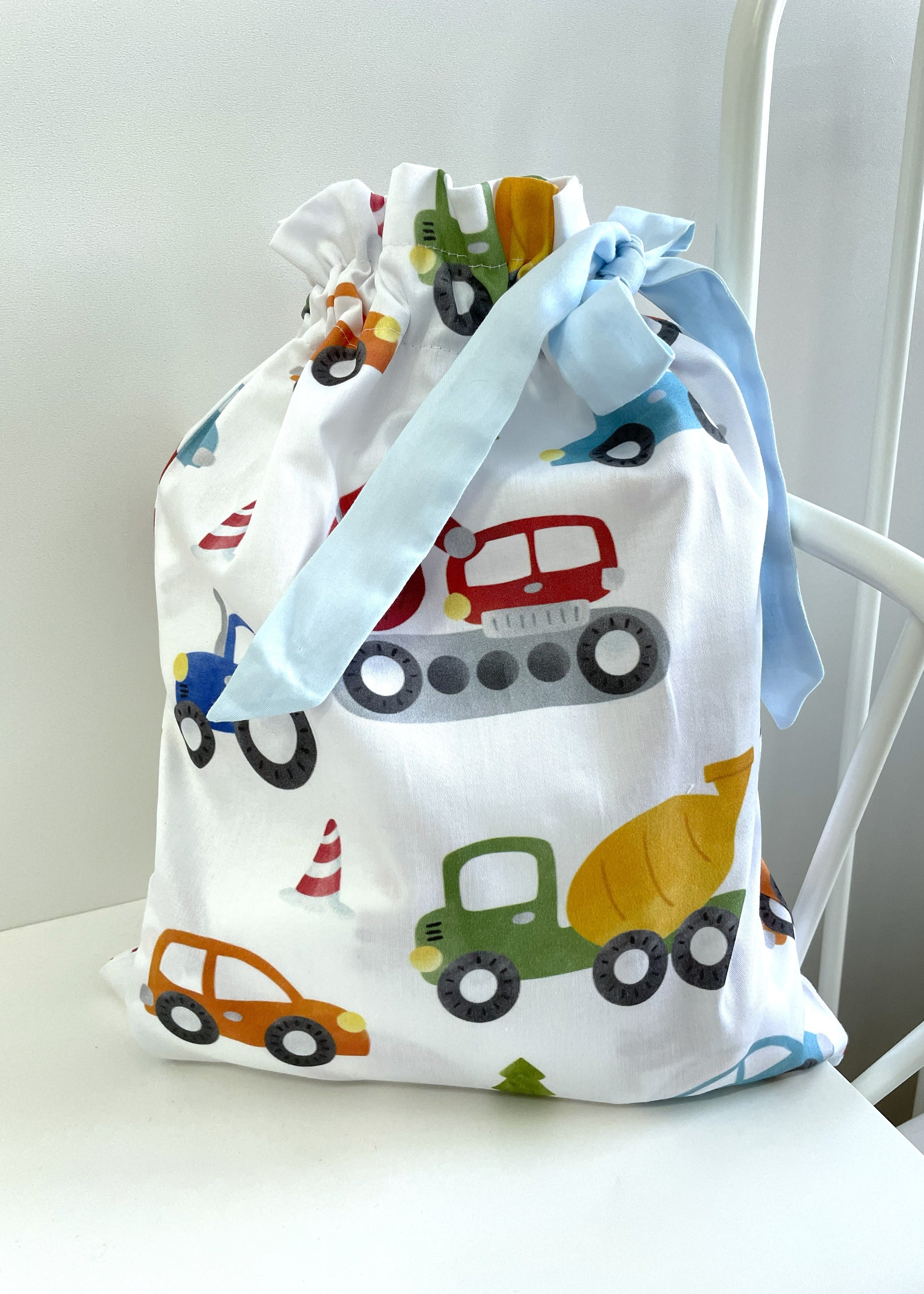 "Акварельні машинки" комплект постільної білизни з органічного сатину з авторським принтом