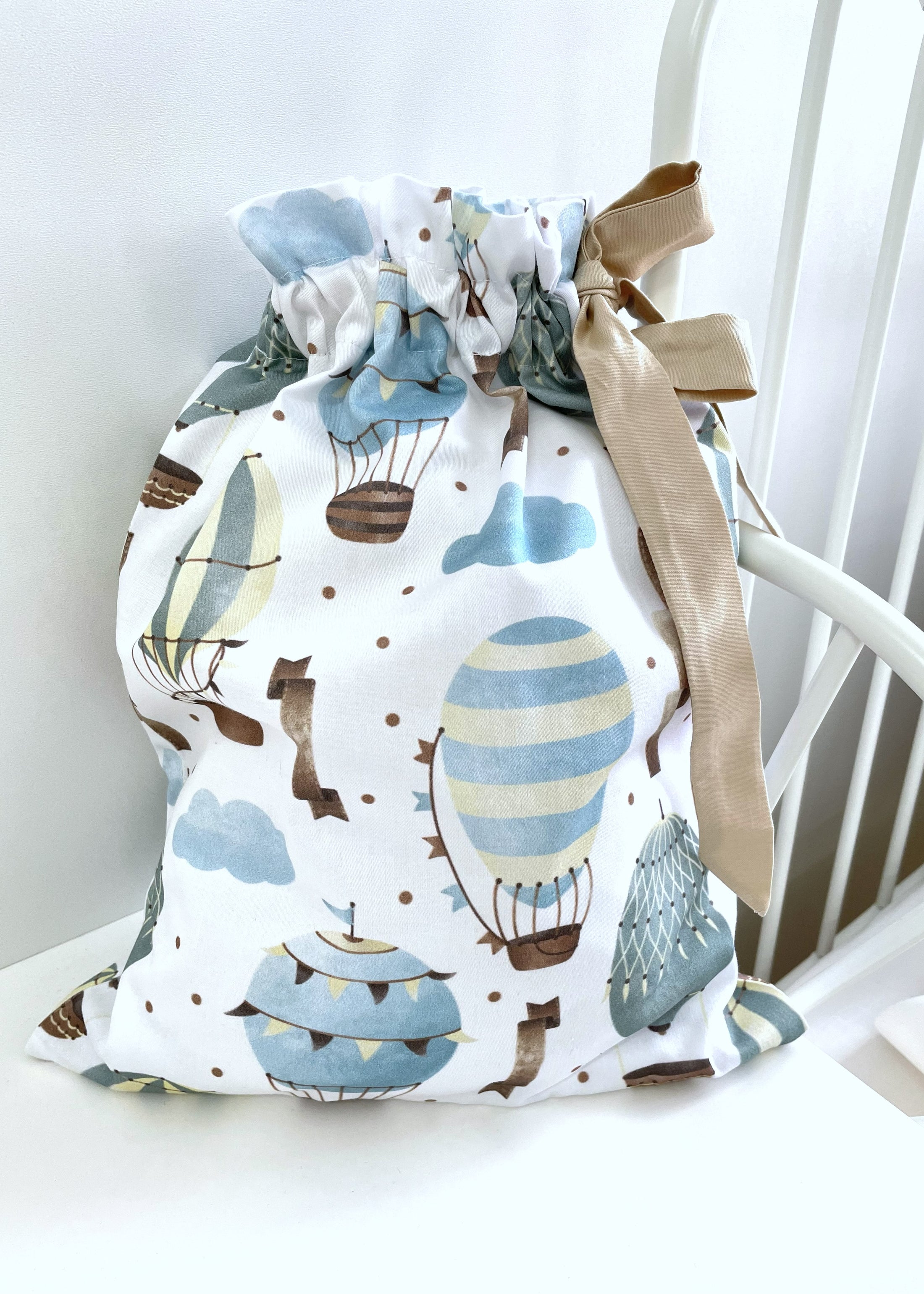 "Навколо світу блакитний" комплект постільної білизни з органічного сатину з авторським принтом