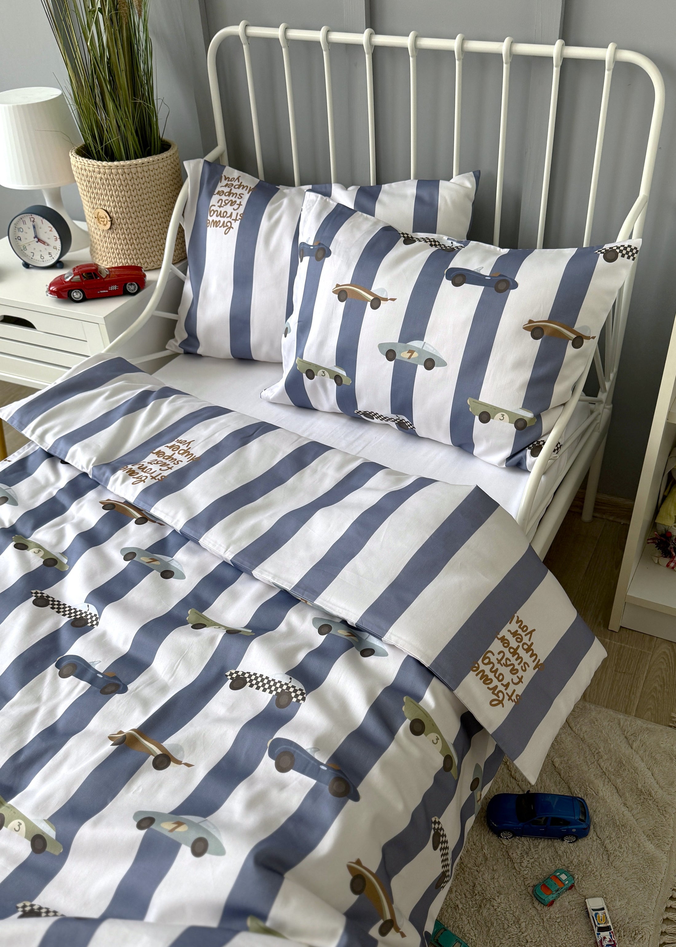 "Ретро-тачки 2" комплект постільної білизни з органічного сатину з авторським принтом