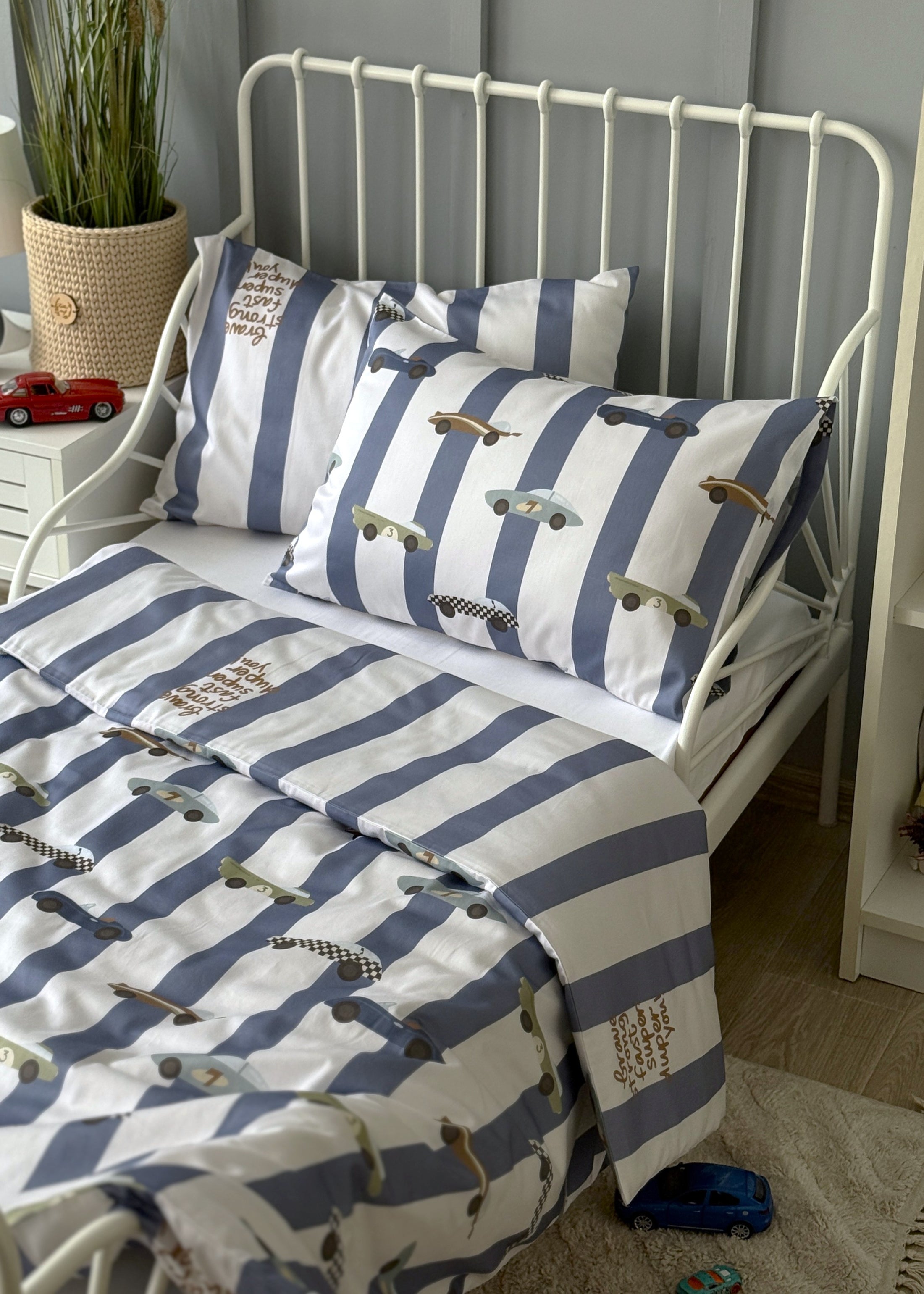 "Ретро-тачки 2" комплект постільної білизни з органічного сатину з авторським принтом