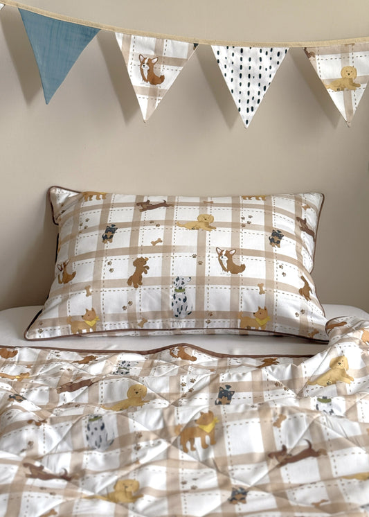 "Пухнасті хвостики" стьобана ковдра з сатину та муслину