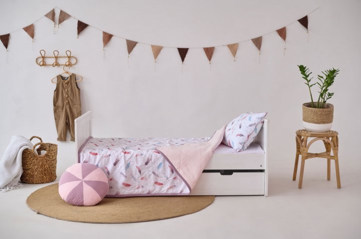 Набір ковдра та наволочка Акварельні пірїнки, преміум якість