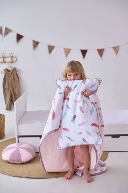 Набір ковдра та наволочка Акварельні пірїнки, преміум якість