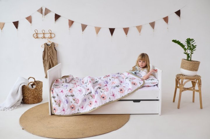 Набір ковдра та наволочка Акварельні квіти, преміум якість