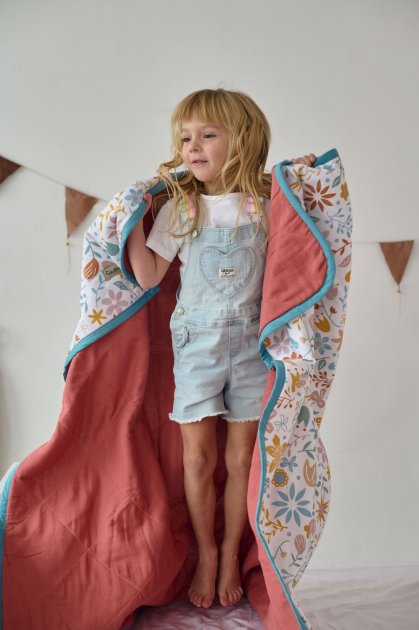 Набір ковдра та наволочка Квітуча галявина, преміум якість