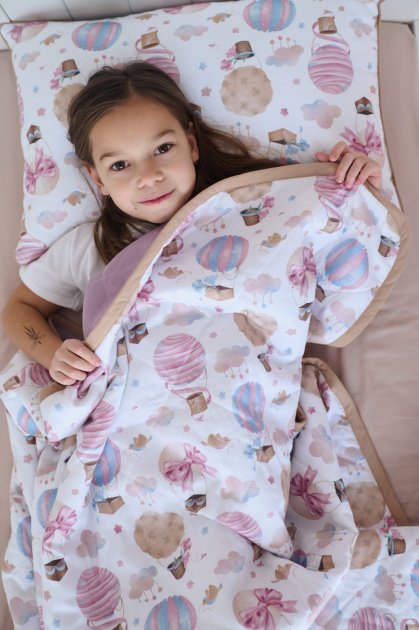 Набір ковдра та наволочка Навколо світу рожевий, преміум якість