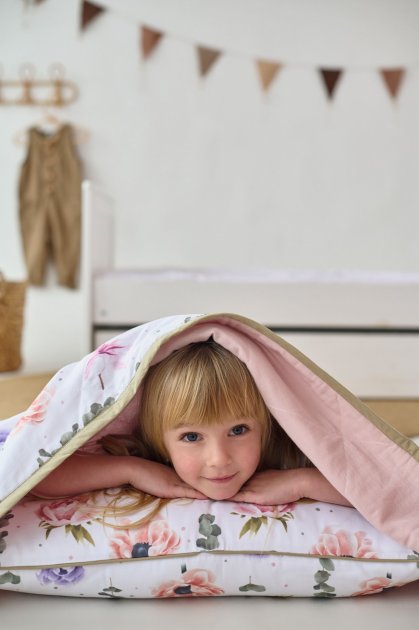 Набір ковдра та наволочка Акварельні квіти, преміум якість