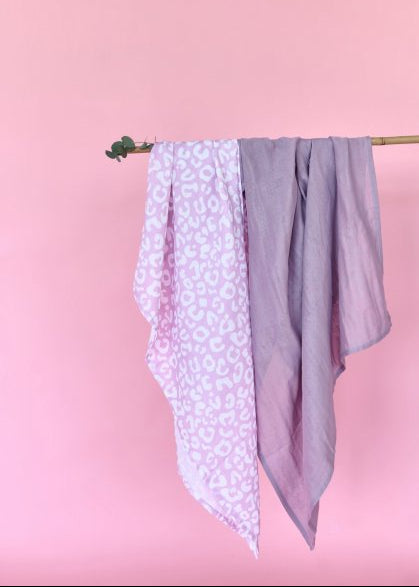 Набір пелюшок з органічного муслину "Рожевий леопард", 95/120 SALE - 30%